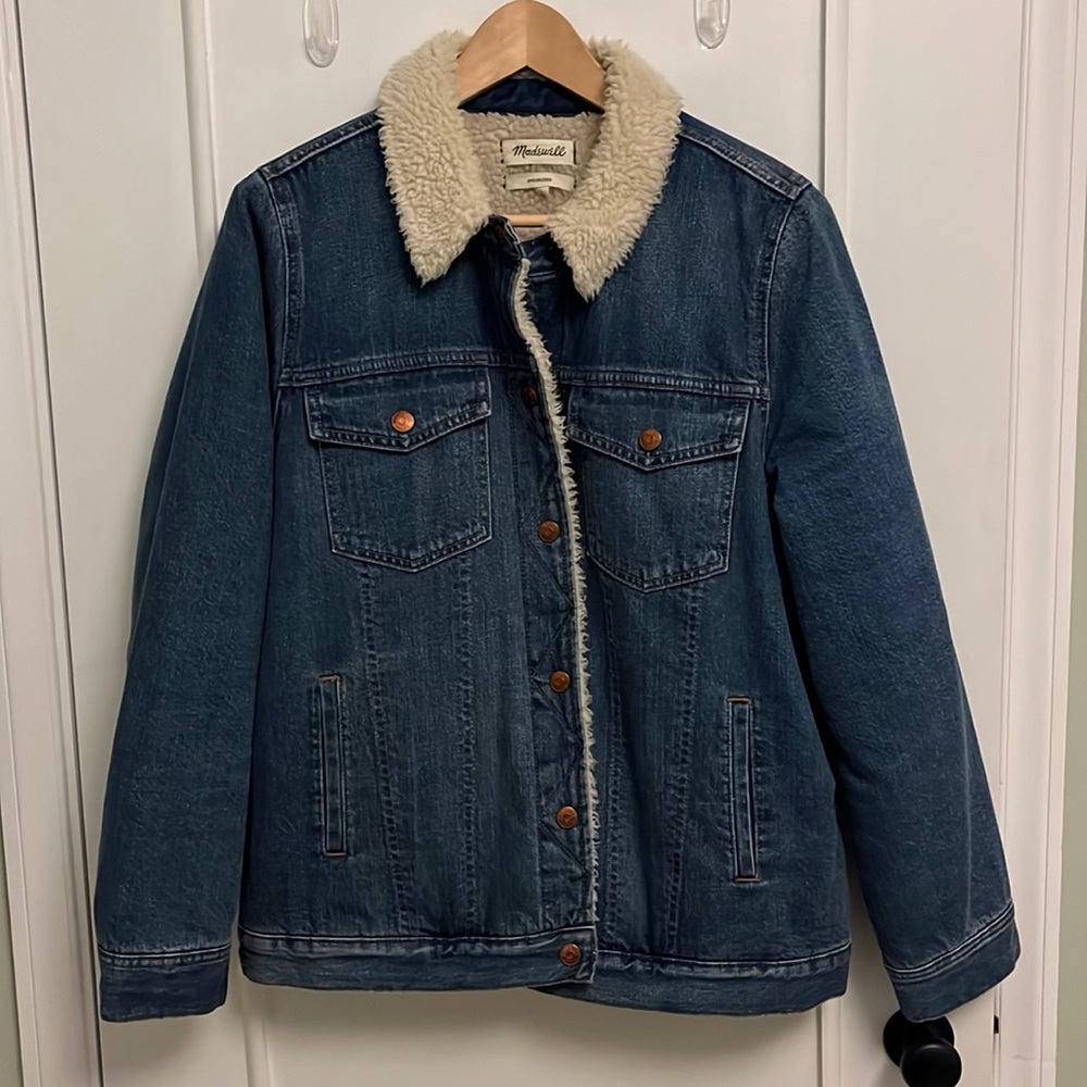 Madewell Oversized Sherpa Lined Jean Jacket L